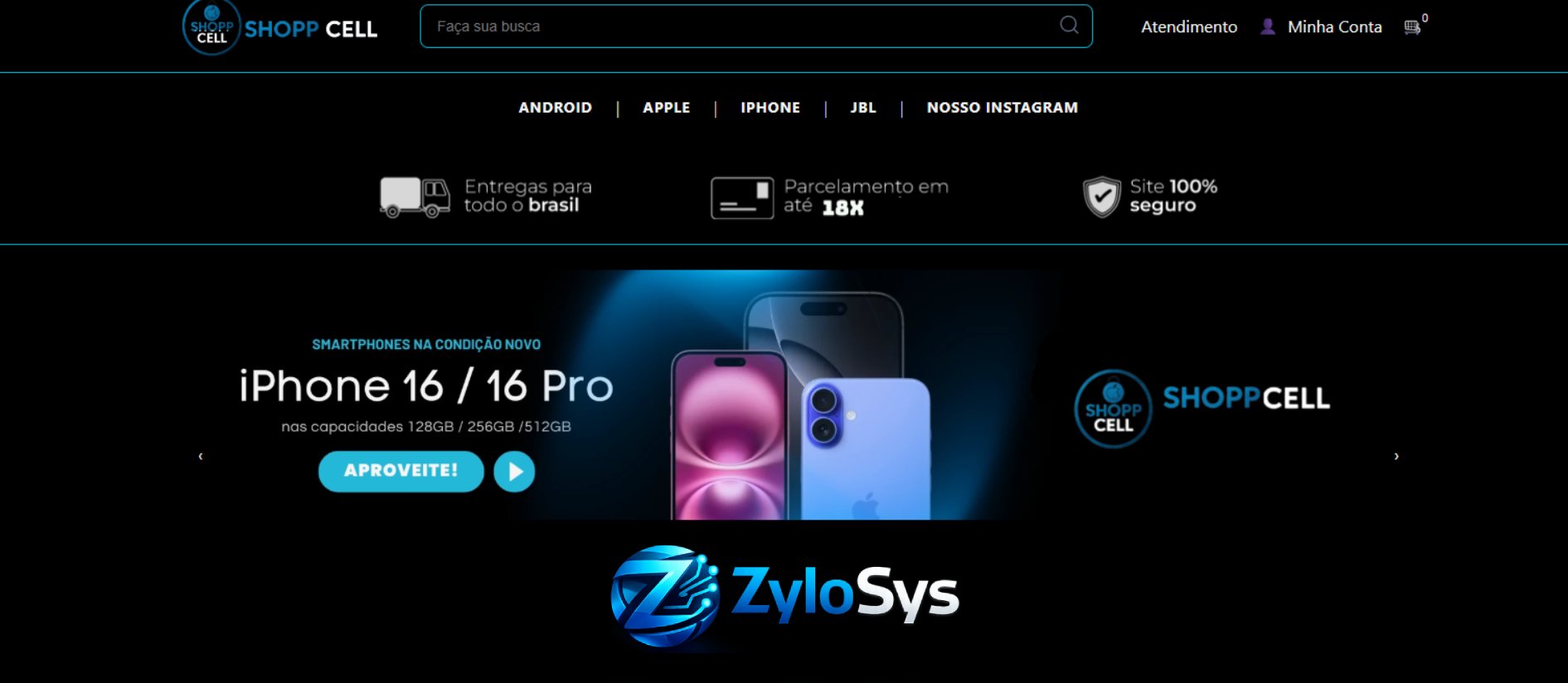 LADINPAGE + CONTROLE LOJA CELULARES